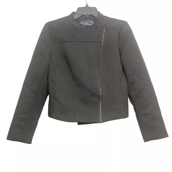 Magaschoni Jackets & Blazers - Magaschoni New York Black Streetwear Fall Cropped Womens Moto Jacket Size 4 NEW